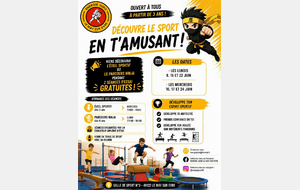 Nouvelles activités dès 3 ans "éveil sportif" et "Parcours Ninja"