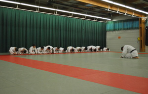 Le traditionnel  Salut  du début et fin de séance de judo.